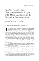 Apostola Apostolorum Observations on the